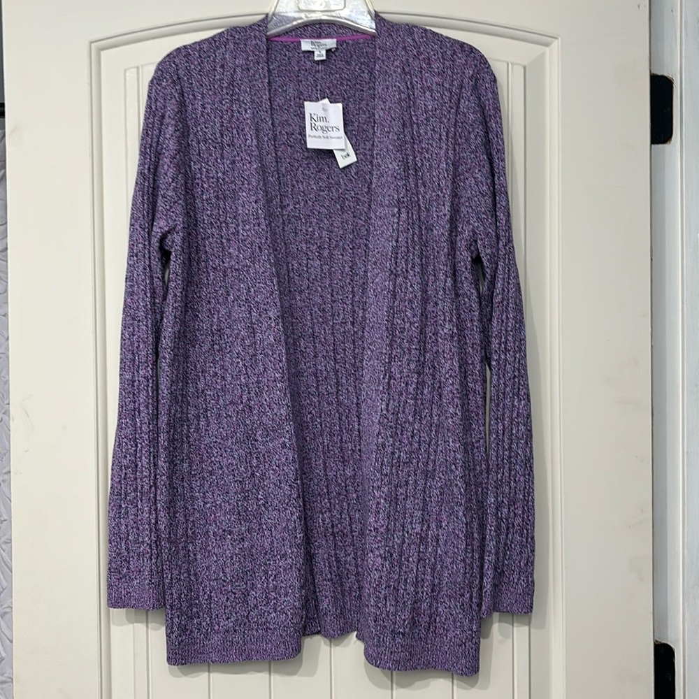 NWT Kim Rogers perfectly soft sweater w/ purple/pink & perfect for spring